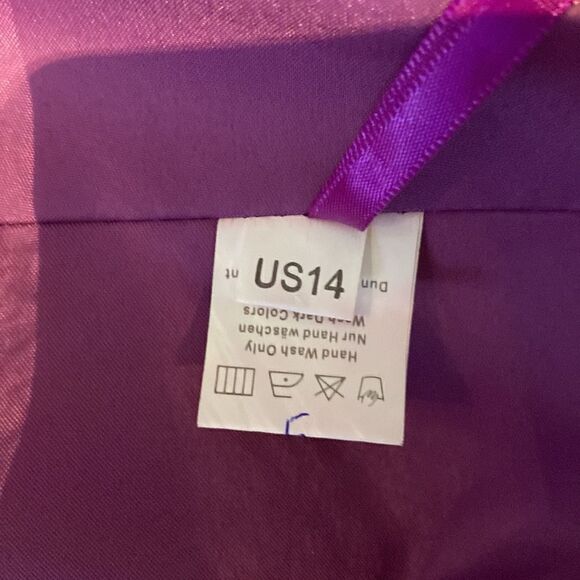 Women’s Short Purple Halter Neck Beaded Prom Party Homecoming Dress Size 14 NEW - Picture 8 of 12